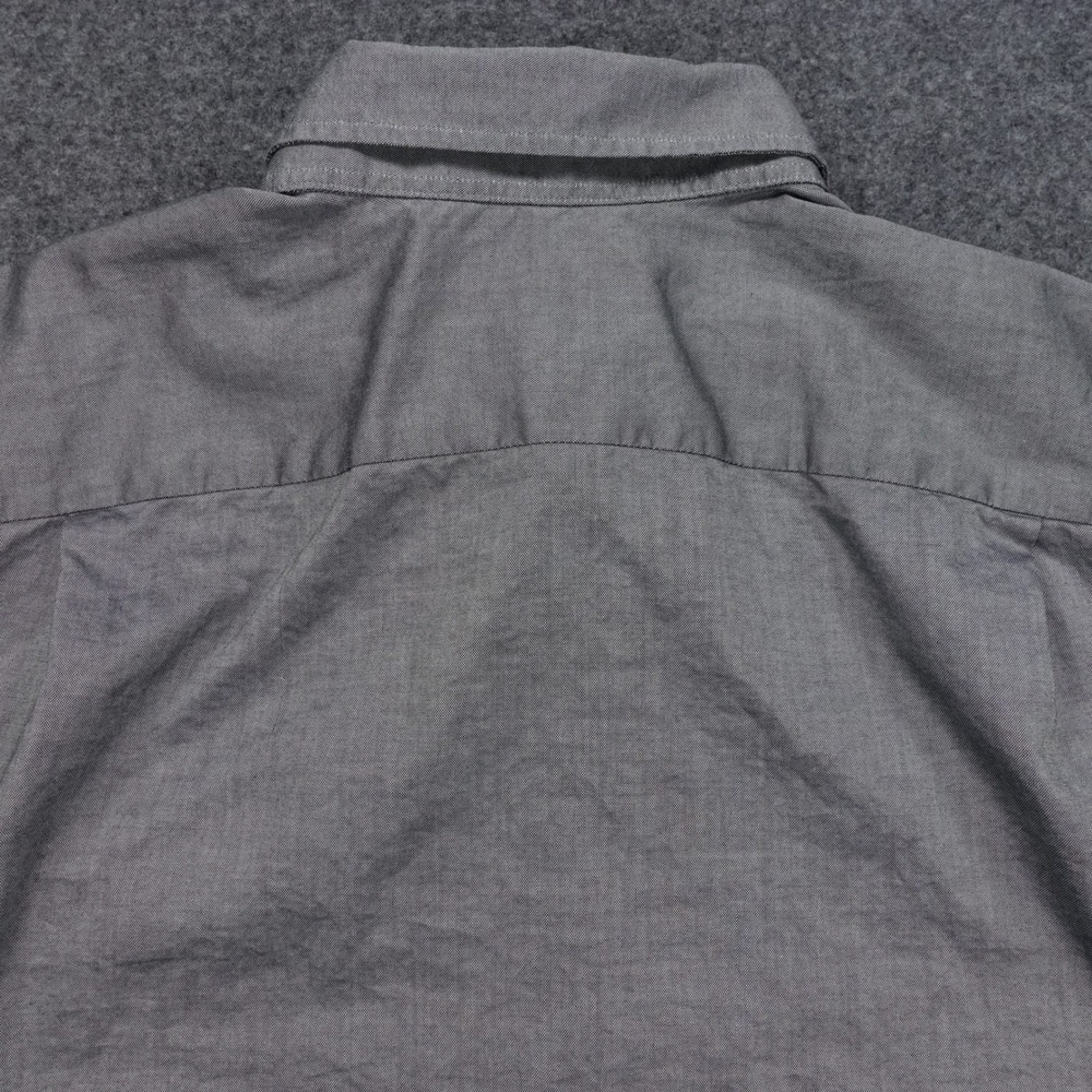 Teddy Stratford Button Up Zip Shirt Men Size 5 Long Sleeve Cotton Grey - Picture 9 of 11